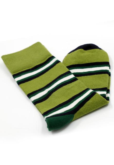 Șosete Bărbătești Organice Fără Cusătură , verzi cu dungi ,Engros